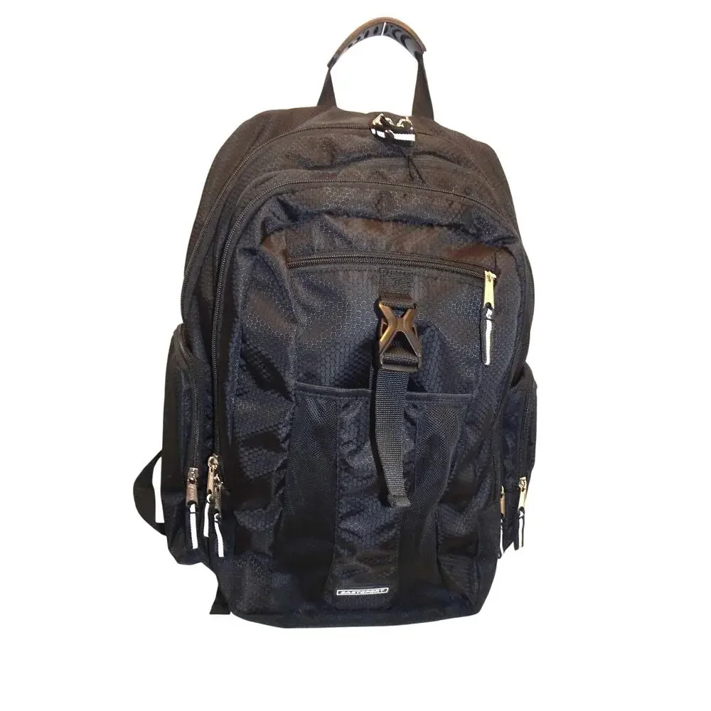 Eastsport Black Multi‑Pocket Backpack – Recycled Polyester